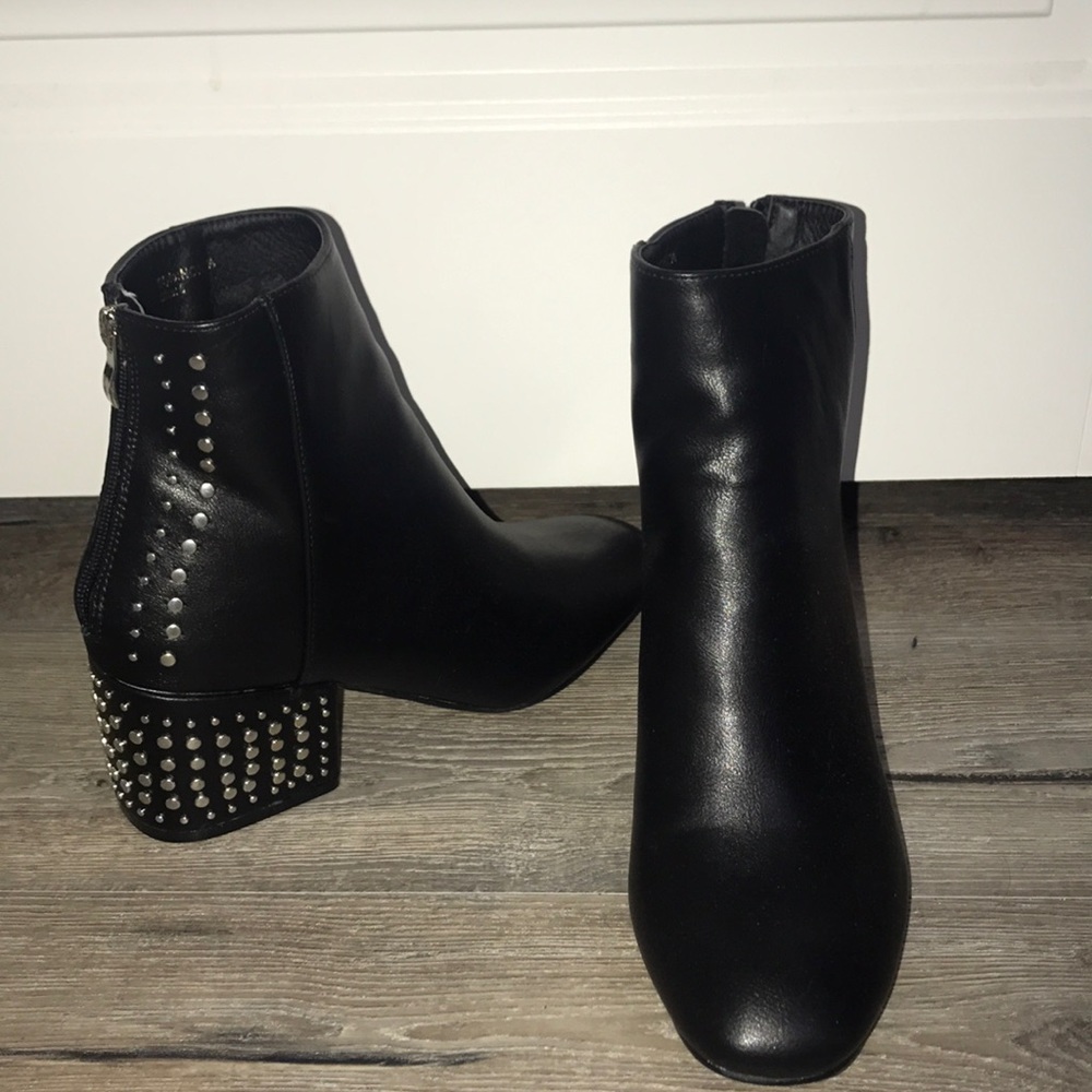 Studded Square Toe Booties